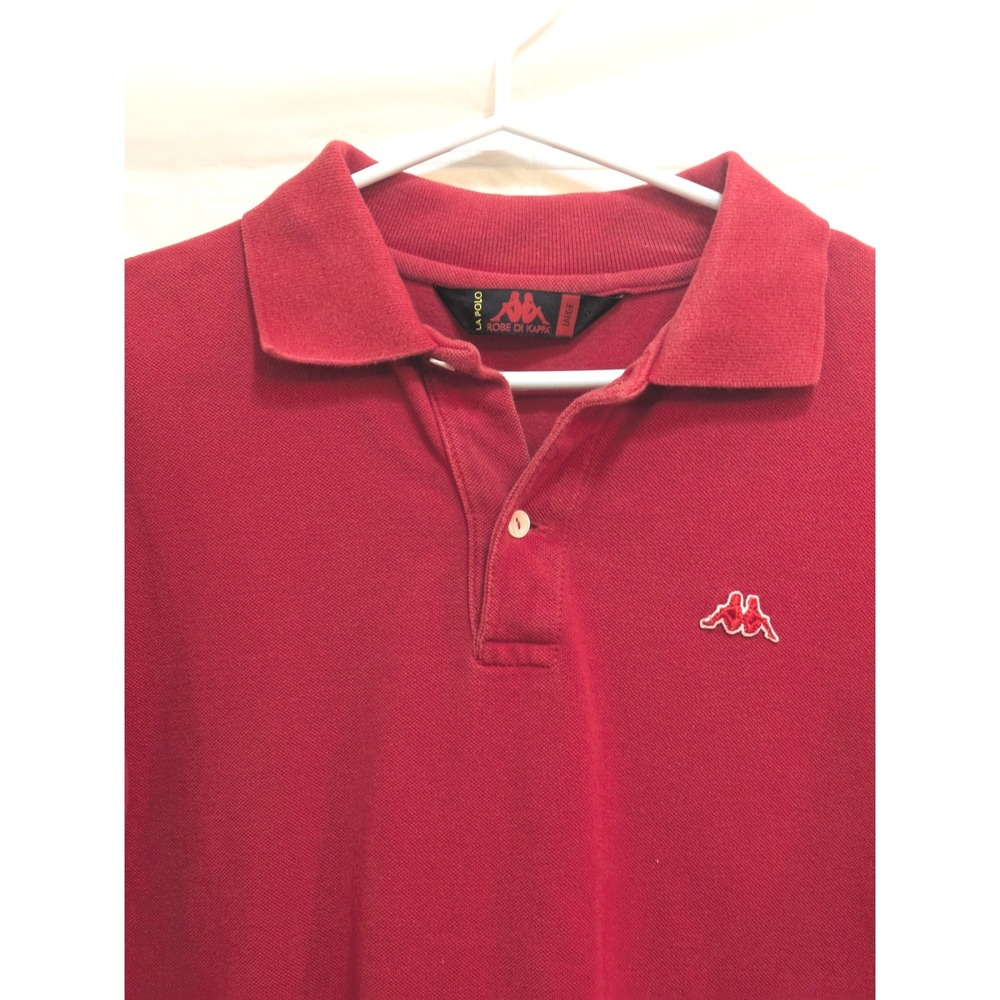 La Robe Di Kappa Polo Shirt Men's Large Red Cotton Short Sleeve Logo Embroidered